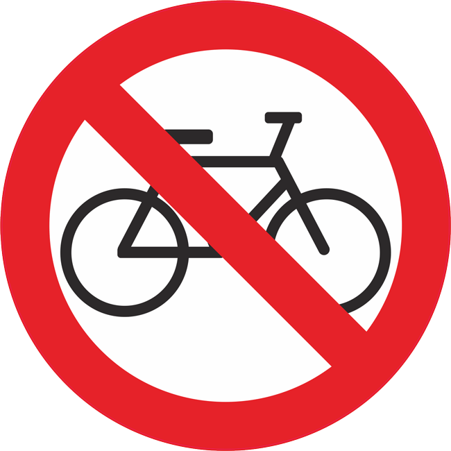 Zabraneno za velosipedi
