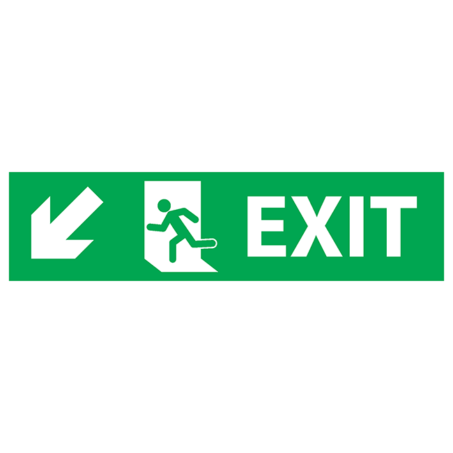 Exit left-down