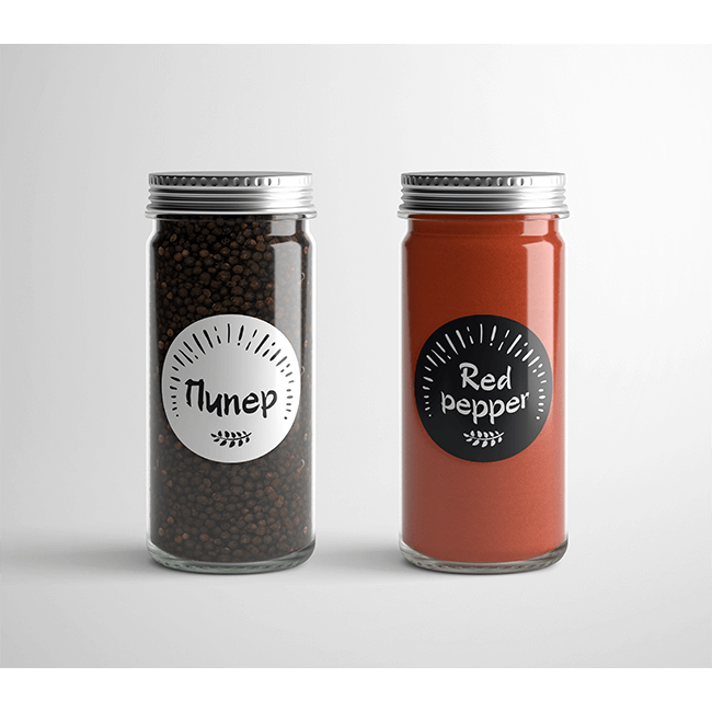 Stickers for spice bottles