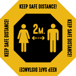 Floor decal safe distance