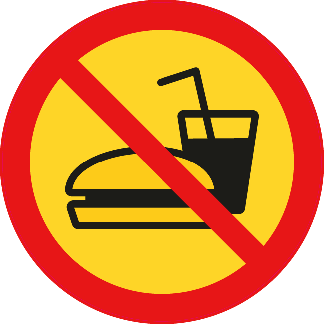 Забранено влизането с храни и напитки