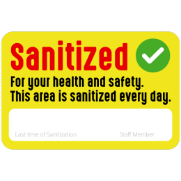 Sticker sanitized