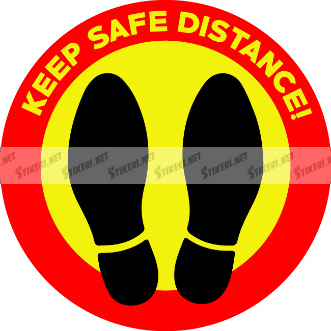 Floor decal keep safe distance