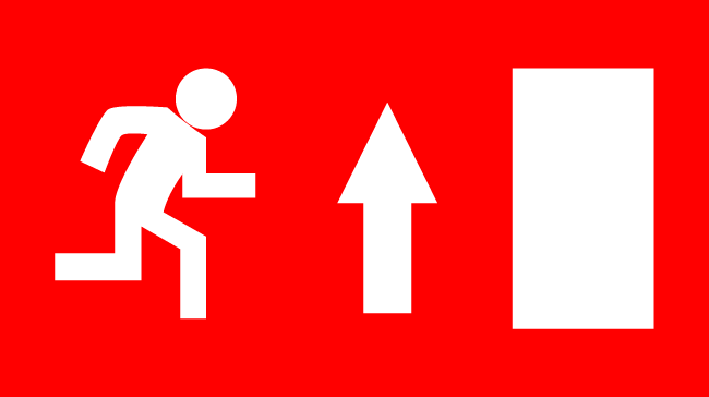 Fire exit direction (towards)