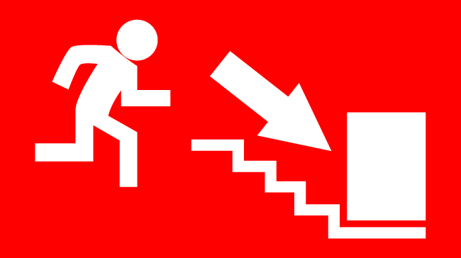 Direction-in-fire-down-the-stairs