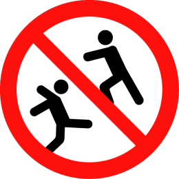 Pushing and running around the pool is prohibited