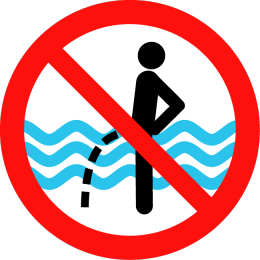 No peeing in the pool!