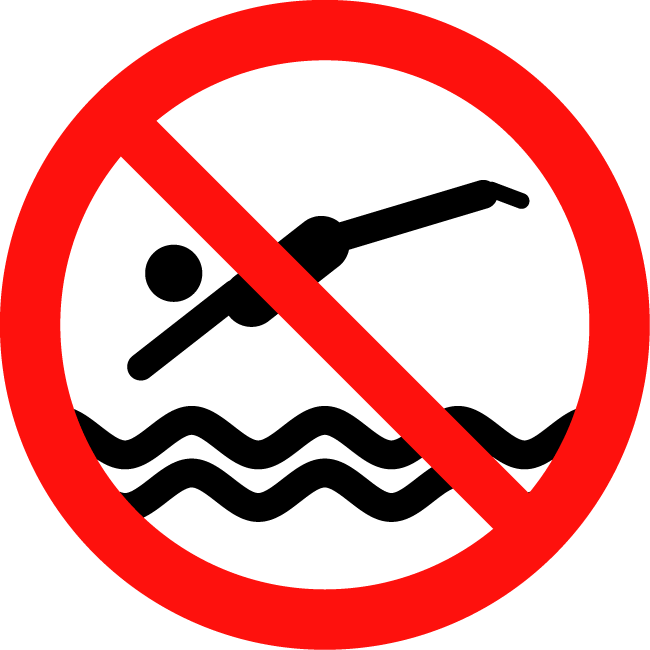 Sticker do not jump in the pool