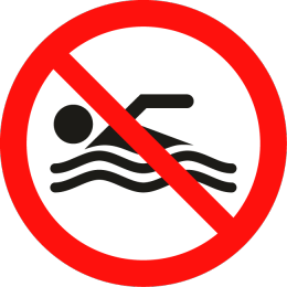 sticker forbidden bathing at night