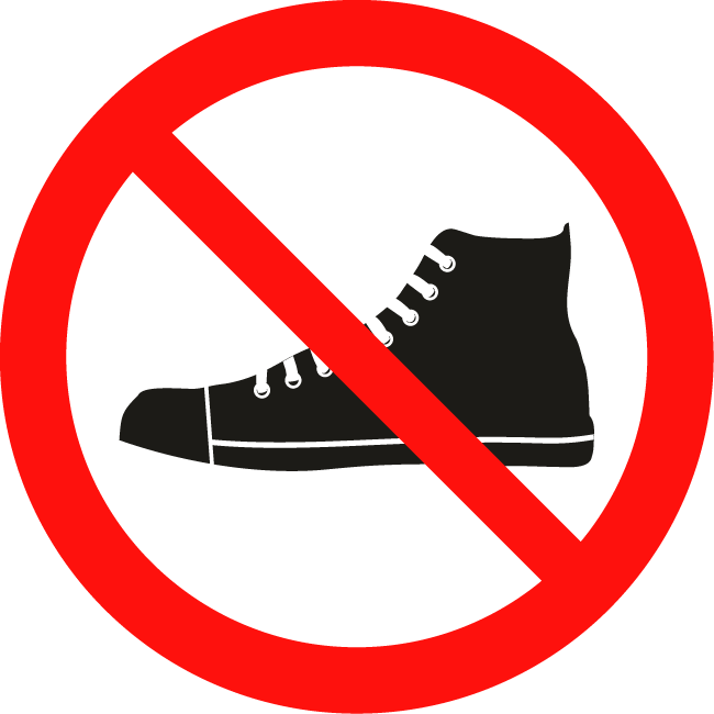 Sticker no shoes allowed