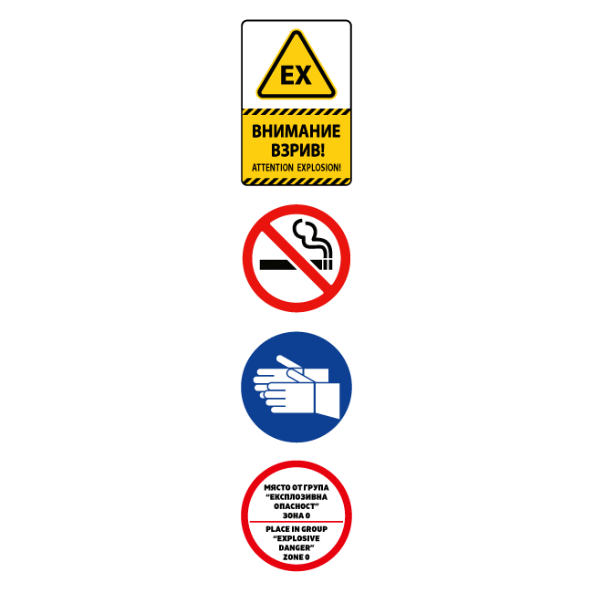 Gas station warning sign