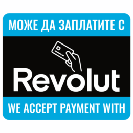 Sticker we accept payments with Revolut