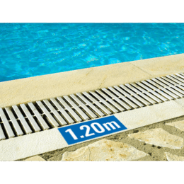 Pool sticker pool depth indication