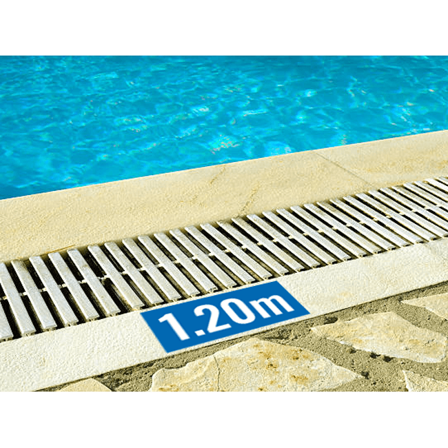 Pool sticker pool depth indication