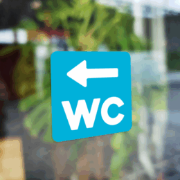 Toilet direction sign sticker