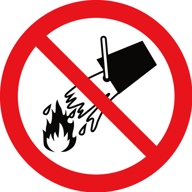 Do not use water in case of fire.