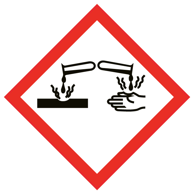 Warning sign caution Corrosive chemicals