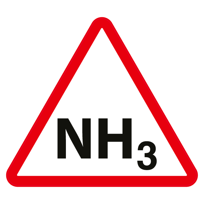 Occupational safety sticker "caution ammonia"